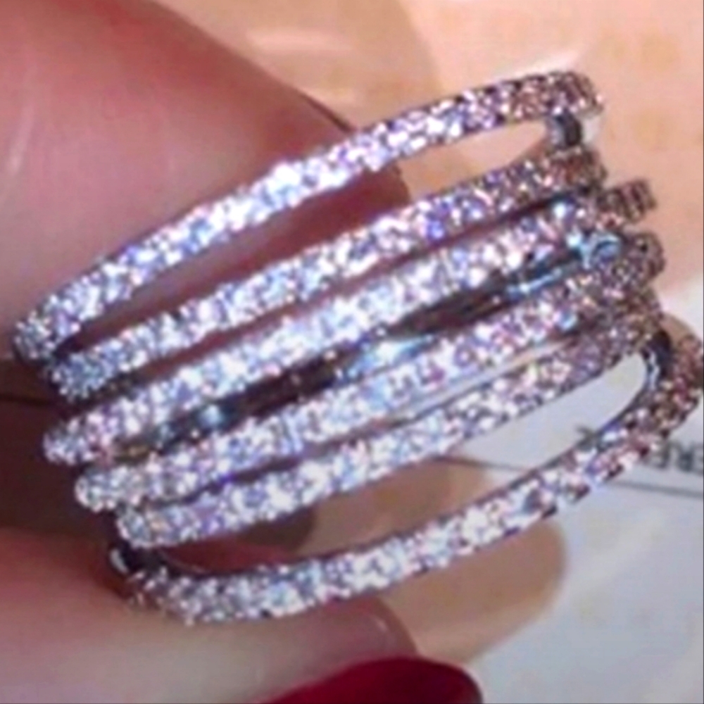 NEW 6.4 CT 925 STERLING SILVER DIAMOND RING